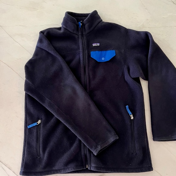 Patagonia Boy XXL (16-18) Navy Blue Synchilla Fleece Full Zip Jacket - Picture 4 of 5